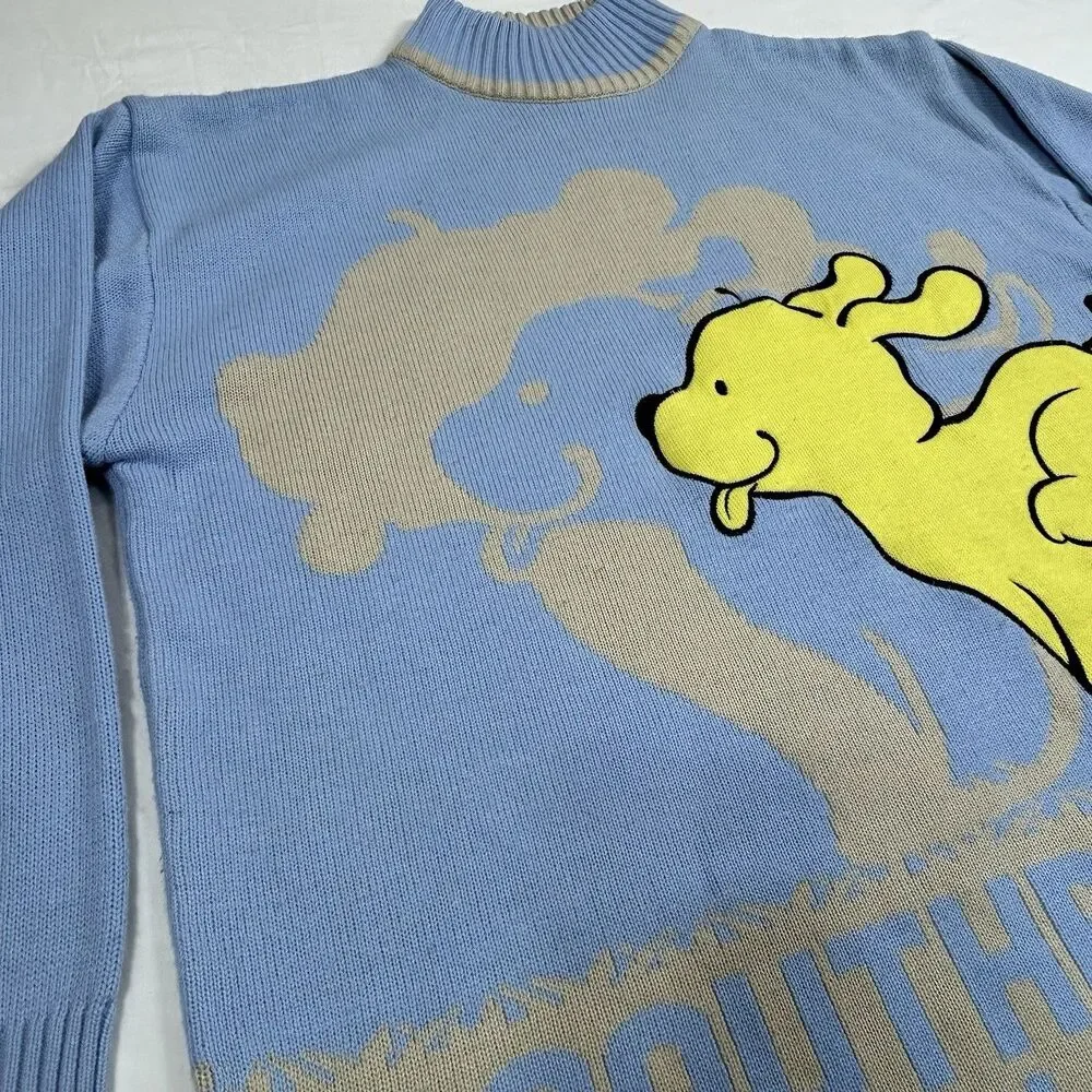 Vintage SouthPole Sweater Mens XL Booby Dog Graphic Hip Hop Knit Pullover Blue